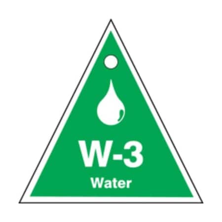 Accuform Energy Source ID Tag, W-3 WATER, 2.5in x 2.5in, Plastic, 5PK TDK903VPM
